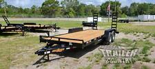 New 2022 7 X 20 10k Gvwr Heavy Duty Flatbed Wood Deck Equipment Trailer With Ramps