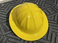 Skull Bucket Aluminum Full Brim Hard Hat With Ratchet Suspensions Yellow
