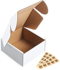 50 Pck Cardboard Small Shipping Boxes Corrugated Mailers 4x4x2 Oyster White