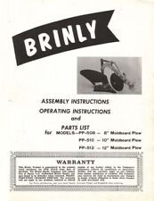 Brinly Moldboard Plow Attachments Models Pp 508 510 512 Operator Amp Parts Manual