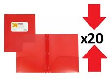 Up Amp Up 2 Pocket Portfolio Folder 20 Pack Lot With Prongs All Red Color B347
