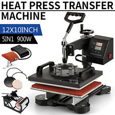 5 In 1 Heat Press Machine Digital Sublimation Swing Away T Shirt Plate Hatmug