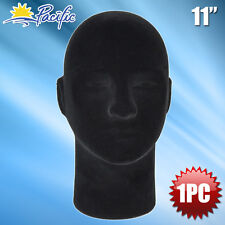 New Male Styrofoam Foam Black Mannequin Head Display Wig Hat Glasses 1pc