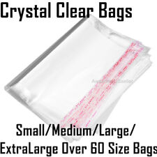 100 Bags Clear Resealable Reclosable Storage Baggies Cello Lip Tape Plastic Bag