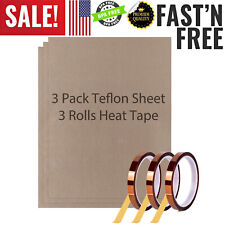 3pcs Ptfe Teflon Sheets 3pcs Heat Tape For Heat Press Temperature Resistance