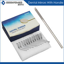 Dental Premium 12 X Mouth Mirror Heads Simple Stem 4 Plain Free Handle