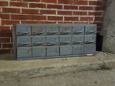 Vintage Real Equipto Usa 18 Drawer Metal Parts Cabinet 12 Deep Drawers 5 14 W
