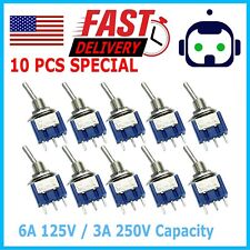 10 Pcs 3 Pin Spdt On On 2 Position Mini Toggle Switches Mts 102 Red Us Stock