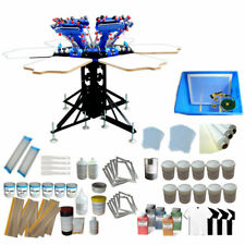 Updated 6 Color 6 Station Screen Printing Kit Ink Squeegeeamp Shirt Press Machine