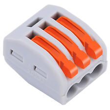 100 Pcs Mini Fast Wire Connectors 3 Way Universal Compact Push In Terminal Block