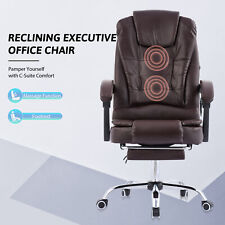 Executive Office Chair Height Adjustable Desk Chair W Recline Massage Amp Footrest