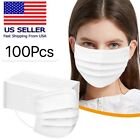 100x 3-ply Layer Disposable Face Mask Dust Filter Safety Protection White Color