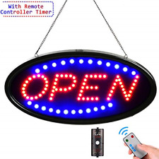 Led Open Sign With Remote 19x10inches Ultra Bright Electric Light Up Signs For
