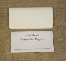 1 New White Vinyl Check Book Cover Amp 6 Checkbook Transaction Registers