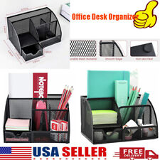 Computer Desk Organizer Set Mesh Office Supplies Accessories File Pen Holder Box