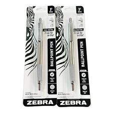 2 Zebra F 701 Ballpoint Stainless Steel Retractable Pens Fine Black 7 Series New