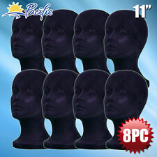 11 Styrofoam Foam Black Mannequin Manikin Head Display Wig Hat Glass 8pc
