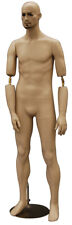 Male Realistic Fleshtone Full Body Mannequin With Flexible Elbows And Wig