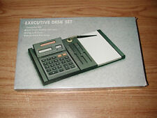 Executive Desk Set With Solar Calculator Lcd Clock Memo Pad And Pen Holder Nib