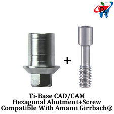 10x Dental Implant Cadcam Connection Ti Base Int Hex Amann Girrbach Compatible
