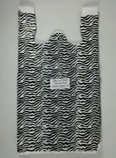 500 Qty Zebra Print Design Plastic T Shirt Retail Shopping Bags With Handles Lg