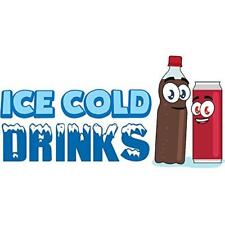 Ice Cold Drinks 3 8 Concession Decal Sign Cart Trailer Stand Sticker Equipment