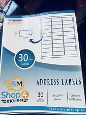 3000 Blank Laser Ink Jet Mailing Adhesive Address Labels 1 X 2 58 New
