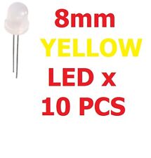 Lot Of 10 8mm Yellow Led 589nm Standard Transparent Electronic Components