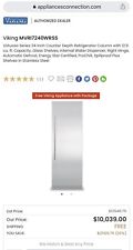 New Viking 24 Column Refrigerator Right Hinge Water Dispenser Warranty
