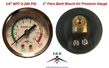 Air Compressor Pressure Hydraulic Gauge 2 Face Back Mount 14 Npt 0 200 Psi