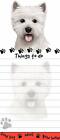 Westie Magnetic List Pads Uniquely Shaped Sticky Notepad