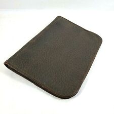 Vintage Brown Course Leather 3 Ring Binder Portfolio With Zip Closure C1960