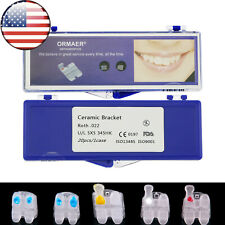 Us Ormaer Dental Ceramic Orthodontic Bracket Brace Roth 022 345 Hooks Mesh Base