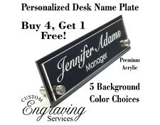 Desk Name Plate Two Tone Acrylic For Office Desk Sign Plaque Custom Engraving