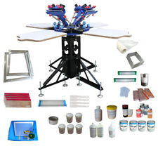 Full Set 4 Color 4 Station Silk Screen Printing Kit With Printing Materials