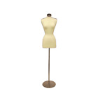 Female Dress Form Pinnable Foam Mannequin Torso Size 2-4 With Round Metal Base