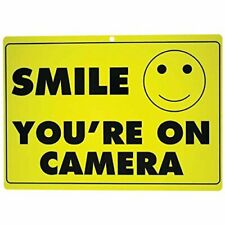 Smile Youre On Camera Yellow Business Security Sign Cctv Video Surveillance