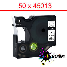 50 Label Compatible Dymo D1 45013 Tape Black On White 30m X 7m Rhino