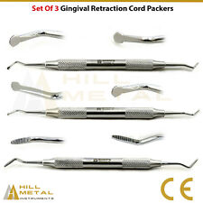 Set Of 3 Gingival Cord Packer Retraction Dental Atraumatic Placement Tools New