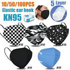 1050100pcs Kn95 Face Mask 5 Layer Cup Dust Safety Masks Disposable Breathable