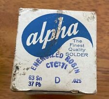New In Box Vintage Alpha Metals Energized Rosin 025 Wire Solder 1 Pound