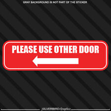 Please Use Other Door Left Arrow Window Sticker Store Business Entrance Exit