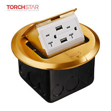 Pop Up Electrical Outlet Box With 2ac Round Receptacles Amp 2 Usb Ports Ul Listed