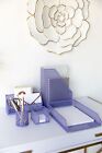 Blu Monaco Purple 5 Piece Cute Desk Organizer Set - Cute Office Desk Accessories