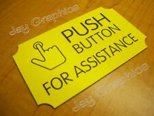 Engraved Push Button For Assistance Wall Sign Office Retail School Plaque