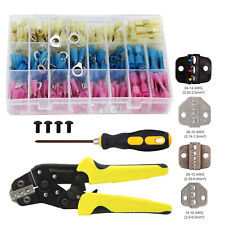 Crimping Tool Ratcheting Wire Crimper 26 10awgamp250pcs Heat Shrink Butt Connector