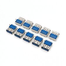 10pcs Usb30 Type A Female Right Angle 9pin Dip Socket Pcb Jack Solder Connector