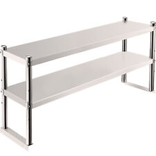 Vevor Wide Double Overshelf 12 X 36 2 Tier Stainless Steel For Food Prep Table