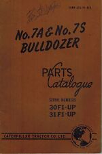 Caterpillar Vintage 7a 7s Bulldozers Parts Catalog Manual X