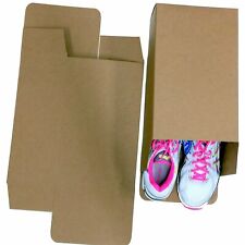 25 Large Shoe Box Reverse Tuck Cartons 13x8x5 Kraft Brown Folding Chipboard